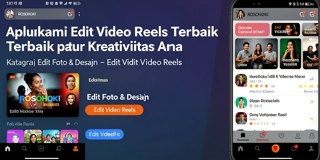 Antarmuka ROSOHOKI yang intuitif untuk Edit Video Reels.