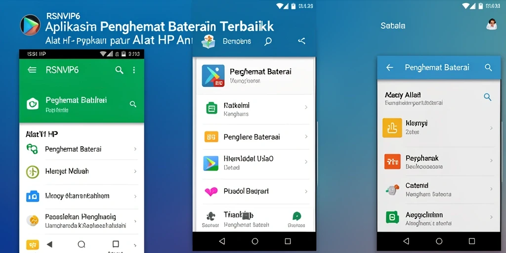 Tampilan antarmuka RSNVIP6 menampilkan pengaturan dan statistik penggunaan baterai.