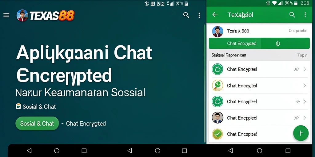 Tampilan antarmuka TEXAS88 yang modern untuk chat terenkripsi.