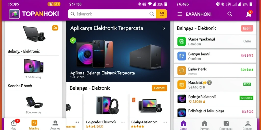 Tampilan antarmuka aplikasi TOPANHOKI yang menarik dan fungsional.