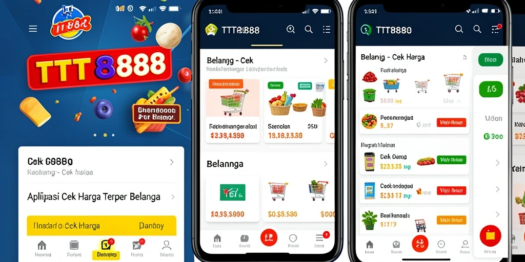 Antarmuka aplikasi TTT888 yang mudah digunakan untuk cek harga.