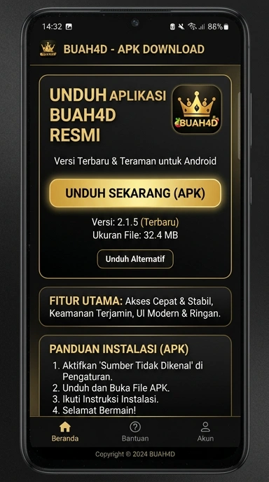 Tampilan halaman APK buah4d